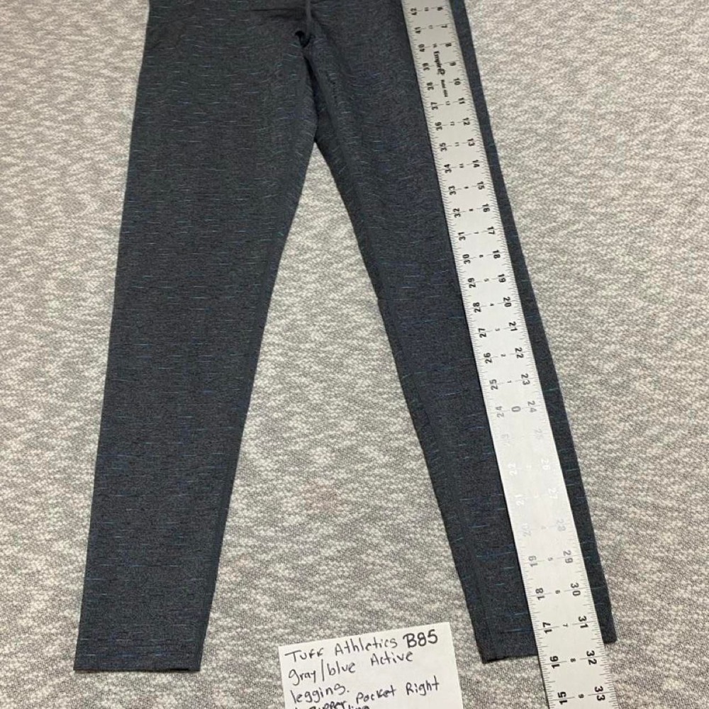 Tuff Athletics Gray/blue leggings with 1 zipper pocket women S. SKU-B85